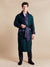 Connaught Long Velvet Smoking Jacket Robe model photo front - Green | Bown of London